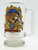 Ringling Bros and Barnum & Bailey Circus World Glass Mug, decorated with a colorful graphic of a roaring lion and ornate circus-themed designs.