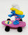 Smurfs Hardees Kids Meal Toy 1996, Smurfette on purple skateboard with yellow hair and white hat