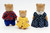 Vintage Flocked Teddy Bear Family Toy Figures