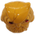 Top view of vintage owl figurine showing pointed ear tufts and red jewel eyes
