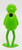 Muppet's Jim Henson's The Muppets 1978 Kermit the Frog Toy Figure, back view of the green plastic toy figure with white eyes and standing on a green base.