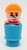 Fisher-Price Fisher Price Original Little People - Caucasian Construction Worker (Light Blue Body) toy figure, with a face drawn on an egg-shaped head wearing an orange construction helmet.