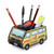 Stranger Things Surfer Boy Pizza Van Pencil Holder, cartoon-style yellow pizza delivery van with pens and highlighter inside.
