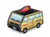 Stranger Things Surfer Boy Pizza Van Pencil Holder, yellow van pencil holder with pizza shop branding and phone number.