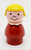 Fisher Price Original Little People Caucasian Girl With Blonde Bob Deep Red Dress 