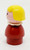 Fisher Price Original Little People Caucasian Girl With Blonde Bob Deep Red Dress 