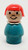 Fisher-Price Original Little People Caucasian Girl Toy with Red Hair and Blue Dress, wooden collectible figurine.
