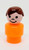 Fisher Price Original Little People Caucasian Boy - Orange Body Brown Hair