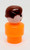 Fisher Price Original Little People Caucasian Boy - Orange Body Brown Hair