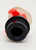 Fisher-Price Fisher Price Original Little People Caucasian Fireman - Red Arms White Hat, close-up view of the back of the toy figure's head showing the black base and red hat.