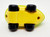AVIVA Toy Co 1965 Peanuts Snoopy's Helicopter With Woodstock, toy vehicle with yellow body and black wheels, made by Aviva Toy Co, Hong Kong-produced vintage collectible.