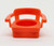 Fisher-Price Fisher Price Original Little People Captain's Chair - Dark Red, toy car seat in dark red plastic with a hollow circular space in the center, designed for Little People figures, on a plain white background.