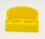 Fisher-Price Original Little People Sofa - Yellow, a small yellow plastic toy sofa with two circular holes on the seat for Little People figurines, isolated on white background.