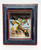 Vandor 1997 Shadows of Yesterday Toys in the Cupboard Tin Airplane, vintage miniature airplane toy displayed in a colorful vintage advertisement frame.