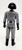 Kenner 1977 Star Wars Death Squad Commander, loose action figure with gray uniform, black helmet, and black gloves, back view showing detailed uniform and weathered paint.