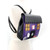 Sleepyville Critters Spooky House Mini Backpack in Vinyl, Halloween-themed purple and black backpack with ghost, skull, pumpkin, and haunted house designs.