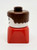 Lego LEGO Duplo 2x2x2 Male on Red Base with Brown Hair and Freckles Brick Figure, toy Lego Duplo figure with brown hair, freckles, and a red base.