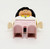 LEGO Duplo 1992 Family Home Bucket - Female Figure (Pink Legs, White Blouse, Black Hair)