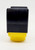Lego LEGO DUPLO Figure Head Animal 2 x 2 Base Cat with Oblong Eyes, black and yellow plastic toy figure head.