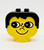 LEGO DUPLO Figure Head 2 x 2 Base with Black Hair, Freckles (Eyes Looking Right)