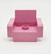 Lego LEGO DUPLO Furniture Chair 3 x 2 1/2 x 2 Armchair with Stud, medium dark pink color, plastic construction with armrests and a circular stud on the seat.