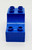 Lego LEGO DUPLO Brick 2 x 6 x 2 Arch Inverted Double with Three Yellow Stars Pattern, blue plastic building brick with curved arch and yellow star pattern.