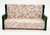 Calico Critters EPOCH 1985 Sylvanian Families Calico Critters - SOFA, miniature sofa with floral pink fabric and green wooden frame.