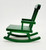 Calico Critters EPOCH 1985 Sylvanian Families Calico Critters - Rocking Chair, Green wooden rocking chair toy for dolls or stuffed animals, with a simple design and smooth finish.