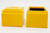 Fisher-Price Doll House Decorator Set #252 Kitchen Appliances - Stove and Sink Cabinet, yellow miniature toy kitchen appliance set for doll houses.