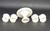 Fisher-Price Doll House Decorator Set #251 Dinette set, toy dollhouse miniature white table and six white chairs.