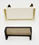 Fisher-Price Doll House Decorator Set #256 Sofa & Coffee Table Set, miniature dollhouse furniture with a white sofa and a black coffee table, designed for children's play.