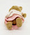 BANDAI Maple Town Story Patty Rabbit, plush toy of a cute rabbit dressed in a pink and white outfit, lying on its back with feet and paws visible.