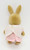 BANDAI Maple Town Story Patty Rabbit, plush toy of a bunny from Maple Town series wearing a white coat and pink shorts, back view.
