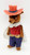 BANDAI Maple Town Story 1986 Wilde Wolf, plush toy character with a cowboy hat, brown fur, red vest, blue pants, and a cape.