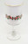 Libbey Glass Company Libbey Christmas Holly Glass Water Goblet – Discontinued Red & Green Design with Gold Trim, featuring festive holly and berry pattern with elegant gold rim.