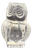 Front view of vintage Princess House clear lead crystal owl figurine