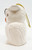 Unbranded Vintage 3.5-inch Ceramic Owl Pomander, white ceramic owl with detailed feathers and an orange beak, featuring a gold string for hanging.