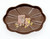 WOLFF Products Co. Plastic Owl Candy Dish, brown plastic dish with owl illustration in pink and yellow in the center.