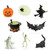 Safari Ltd. Safari Glow-in-The-Dark Halloween Designer Toob® - 8 Iconic Miniature Figurines for Spooky Celebrations, Halloween-themed figurines including a pumpkin, spider on web, witch, cauldron, bat, ghost, skeleton, and black cat.