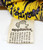 Applause 1992 Dimetrodon Dinosaur Bean Bag Plush, yellow plush toy with purple and black pattern and a white tag with brand logo and care instructions.