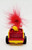 Russ Berrie & Co RUSS SL Red Hair Troll Driving Fire Truck Pull Back Toy, vintage red fire truck toy with a red-haired troll figure driving it.