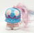 TONKA 1987 Baby Keypers - Taps the Turtle, vintage blue turtle-shaped keychain with pink and white accents, worn paint and a pink fuzzy tail.
