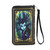 Sleepyville Critters Book of Villains Vinyl Wallet, a stylish and functional villain-inspired accessory featuring an animated character with dark hair, crown, and a black outfit with gold details, with a wrist strap for convenience.