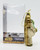 Kurt Adler 2005 Star Wars Yoda Hand-Crafted Glass Holiday Ornament, gold and green Yoda ornament with a string for hanging in front of clear packaging.