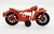 Unbranded Vintage Red Plastic Motorcycle, red and black toy vintage motorcycle with detailed design and small black wheels.