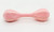 Unknown Vintage 4-inch Pink with Blue Flowers Plastic Baby Rattle, vintage baby toy in pink color with floral design.