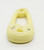 Unbranded Vintage 4" Yellow With Pink Flowers Safety Pin Novelty Rattle, a vintage toy shaped like a safety pin with hand-painted pink flowers and green leaves on a yellow background.