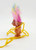 Unknown Vintage 2-inch Troll Doll with Rainbow Hair Necklace, made in Korea, featuring colorful fuzzy hair and a yellow cord.