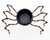 Unbranded Halloween Black and Orange Metal Spider Tea Light Votive Candle Holder, top view of the spider-shaped holder with a hollow center for a tea light candle.
