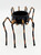 Unbranded Halloween Black and Orange Metal Spider Tea Light Votive Candle Holder, spider-shaped design with black and orange striped legs and hollow body for placing candles.